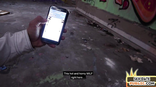 Real MILF online date ends in public pussyfingering