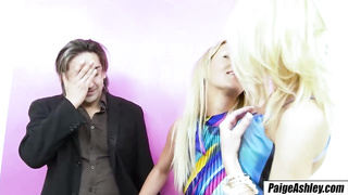 Paige Ashley is having a 3 way with homies and even getting her cock-squeezing caboose banged