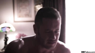 Buxomy towheaded is pounding a married boy in front of his wifey, late at night