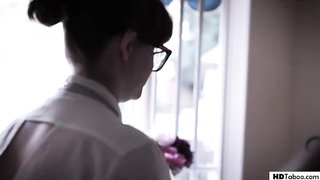 Buxomy towheaded is pounding a married boy in front of his wifey, late at night