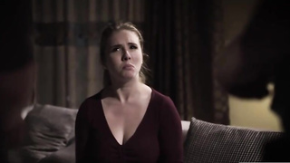 Buxomy towheaded is pounding a married boy in front of his wifey, late at night