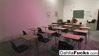 Dahlia Sky is getting pulverized in the classroom and wailing from sensation during an strong ejaculation