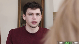 Lil' Zelda Morrison is anxiously deep throating manmeat before getting it up her backside, on the bed