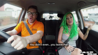 British babe publicly squirts after doggystyle