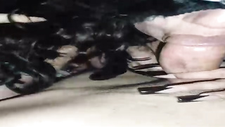 Mexican mature is dressed in a mask while deepthroating a rock rock-hard man-meat like a professional