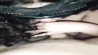 Mexican mature is dressed in a mask while deepthroating a rock rock-hard man-meat like a professional