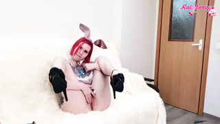 Wondrous Bunny Paws Herself, Drains Ass Fucking Crevice and Porks Labia with Hookup Playthings to Climax