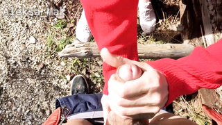 WOW ! Small Student Walk in the Forest Concludes with Pal Jizz Shot