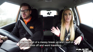 British driving student ass fingered and fucked
