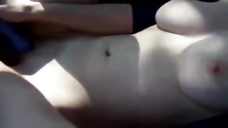 Big-Titted honey is reaching down there and softly massaging her vagina with a bang-out fucktoy