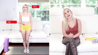 To get the job she despairingly wants, Aria Banks is deep-throating a rock hard pecker and getting humped