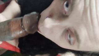 First-Timer honey is providing a grubby dt to a black fellow, in front of the camera