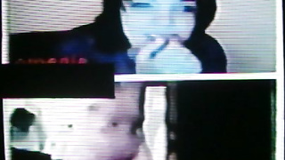 Horny College girl adds her ass & tits to my hot show (+ sound )