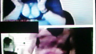 Horny College girl adds her ass & tits to my hot show (+ sound )