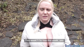 Hugetit euro pickedup outdoors and facefucked