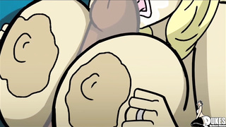 3 fantastic, Animation stunners are having joy while taking turns fellating a massive, black meat stick