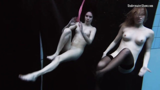 Wondrous female in glamour stocking is having underwater joy with her gf, while no one is eyeing