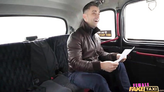 Fat arse dark haired who is working as a cab driver, Sofie Lee is regularly humping her customers