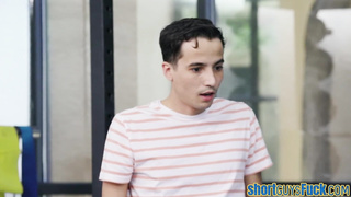 Milf rides short guy in the gym during workout