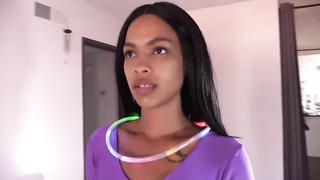 Diminutive boobed, Ebony black-haired got mesmerized the other day by a girl she loved a bunch