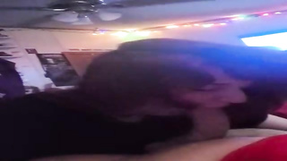 Scarcely college-aged doll is impatiently deep throating her finest buddy's hard-on, to make him pour out from gusto