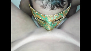 Hubby Hotwife wiping the jizm in his wifey's cootchie with his gullet and taking a piss