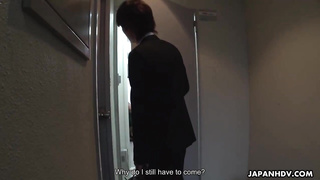 Mai Takizawa is anxiously fellating man-meat while at work, knowing that a co- employee is observing her