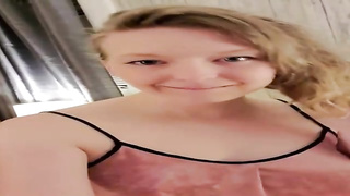 Captivating towheaded honey is oftentimes displaying her smallish, innate udders on webcam, because it's joy