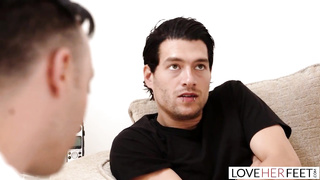 Ash-Blonde cheerleader is getting her toes throated and providing a foot wank to her paramour, before having hookup