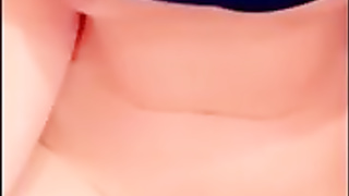 Crazy dark-haired is showcasing her brilliantly clean-shaven gash on webcam and then pissing a bit