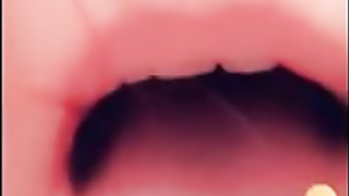 Crazy dark-haired is showcasing her brilliantly clean-shaven gash on webcam and then pissing a bit