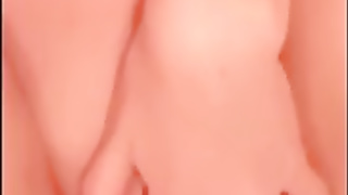 Crazy dark-haired is showcasing her brilliantly clean-shaven gash on webcam and then pissing a bit