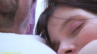 Prego brown-haired gave a bj to her step- dad before they plowed, early in the morning