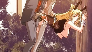 Buxom animation honey was getting nailed from the back in the nature, until she came