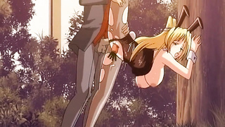 Buxom animation honey was getting nailed from the back in the nature, until she came
