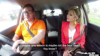 Bigtit euro babe fucking teaching during road lesson