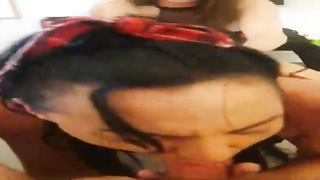 Strongly tatted dude is smashing various nymphs until they jizz, while their accomplices are working