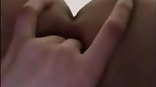 First-Timer honey is massaging her cunt in front of the camera and bellowing while jizzing