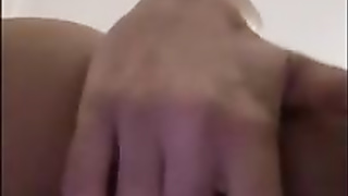 First-Timer honey is massaging her cunt in front of the camera and bellowing while jizzing