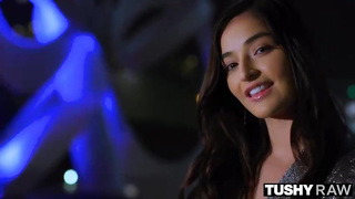 Flirty brown-haired, Emily Willis is holding her gams hoisted high and getting her taut bum crevasse humped