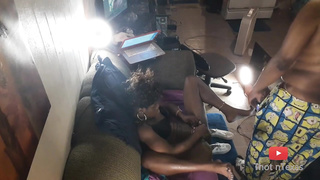 Her Chief Licking Muff of Ebony Mind-Blowing doll He Know she A Whore on The Side