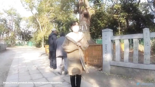 Grubby minded, Asian wifey is about to showcase people in a public place, because she loves it