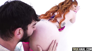 Crimson haired honey with immense tits, Lauren Phillips is about to get her taut culo crevice plowed