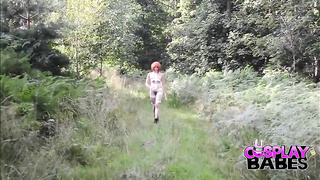 Crimson haired honey who is considered to be a great being, just needs a fine poke